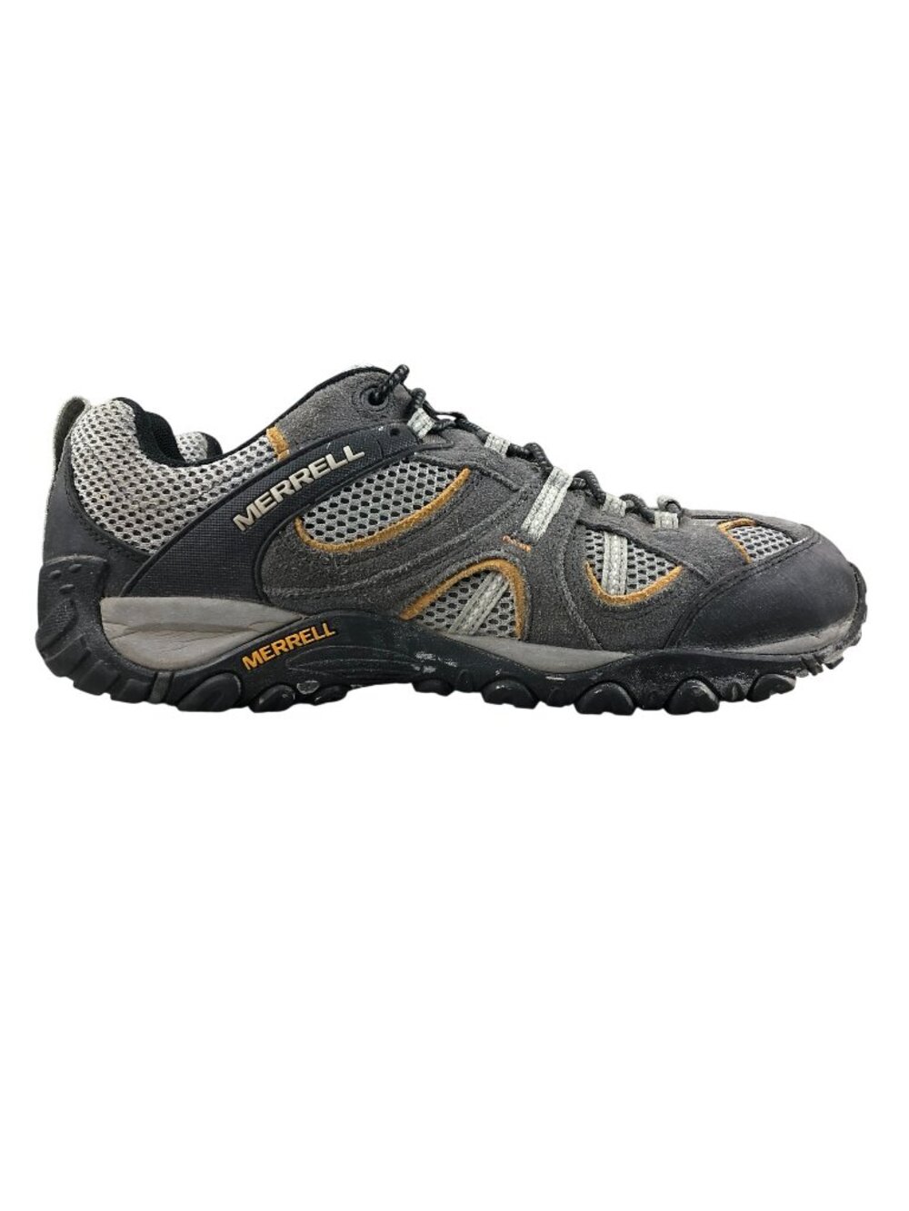 Merrell Men's Size 12 Yokota Trail Castle Rock Grey Cadmium Yellow Trail Shoes
